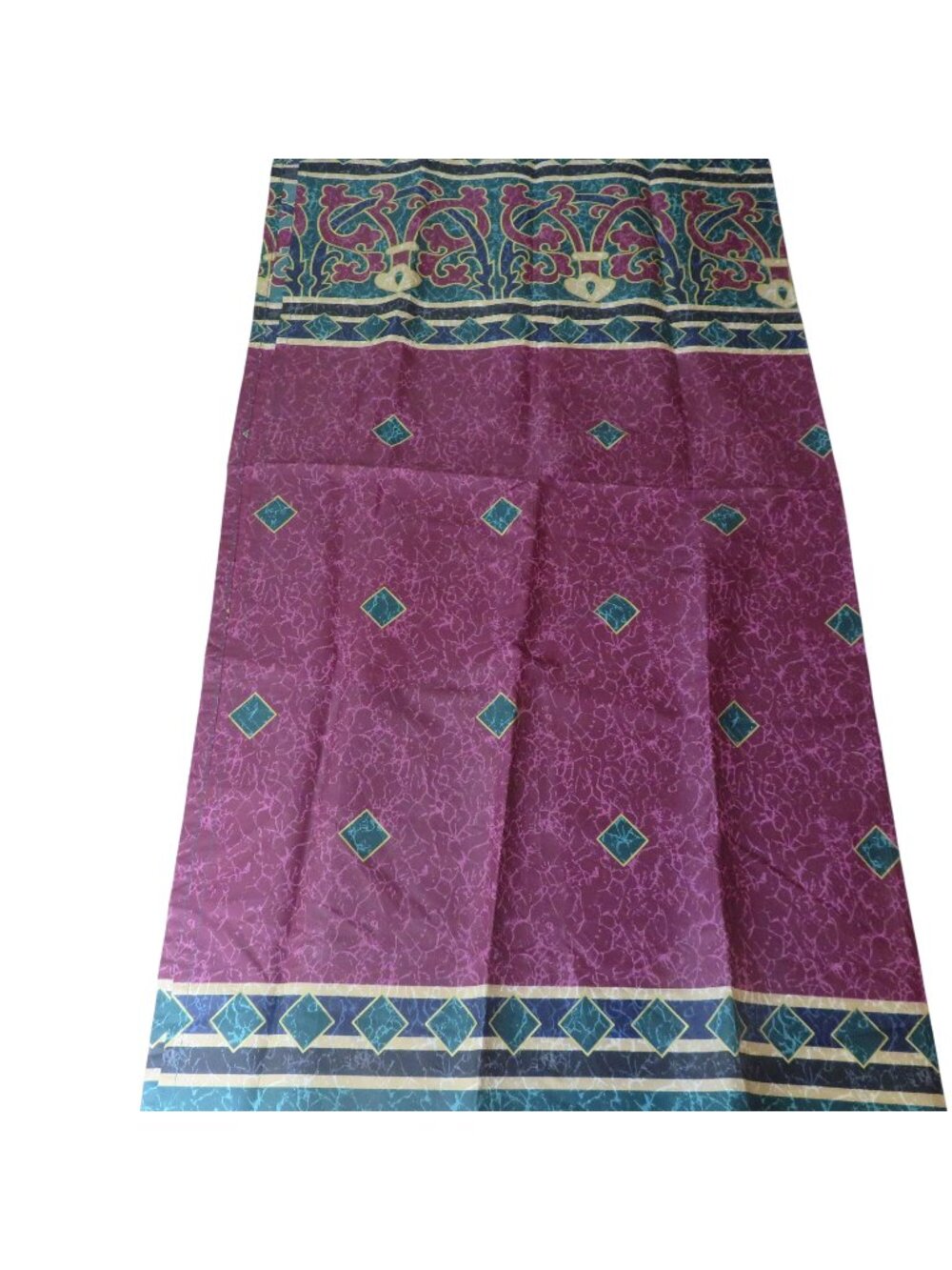 New Vintage Spring "Amalfi" Polyester Shower Curtain 69"x69" Purple Teal